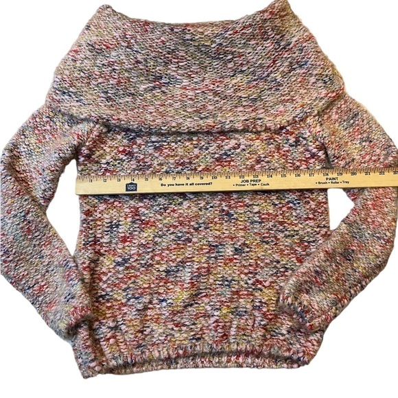 Justin Laurent Paris Sweater Women’s Size S Knitted Fold Over Off shoulder - Picture 6 of 8